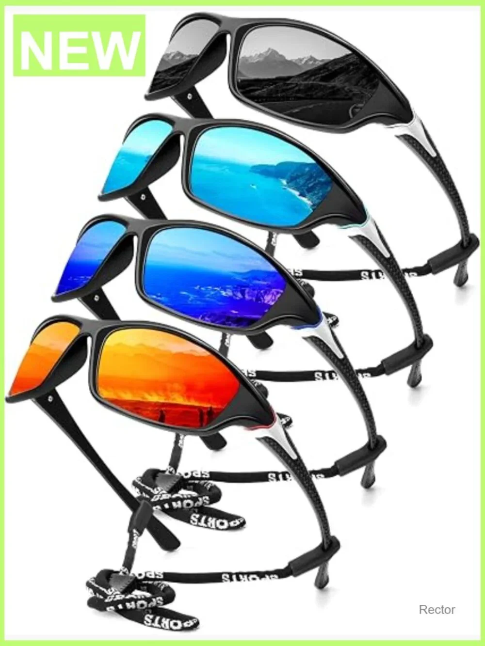 4 Pack Polarized Sports Sunglasses UV Protection for Men Fishing Cycling